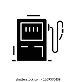 Car fuel black icon, concept illustration, vector flat symbol, glyph sign.
