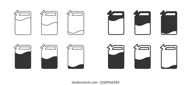 Car fuel canister icon set. Vector illustration.