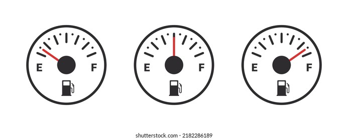 Car fuel gauge. Gasoline indicator. Fuel indicator concept. Vector illustration