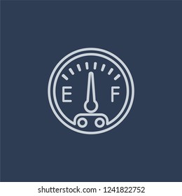 car fuel gauge icon. car fuel gauge linear design concept from Car parts collection. Simple element vector illustration on dark blue background.