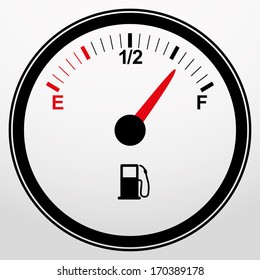 Car Fuel Gauge Icon, Vector Illustration 