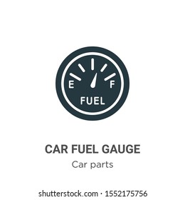 Car fuel gauge vector icon on white background. Flat vector car fuel gauge icon symbol sign from modern car parts collection for mobile concept and web apps design.