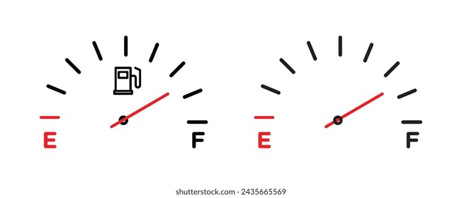 Car fuel indicator icon line art vector