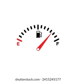 Car Fuel Indicator Vector Line Icon Illustration.