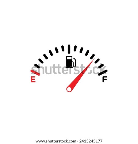 Car Fuel Indicator Vector Line Icon Illustration.
