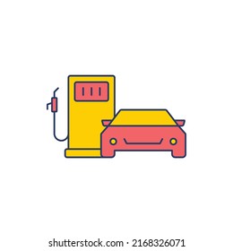 Vector de icono de la estación de combustible del automóvil