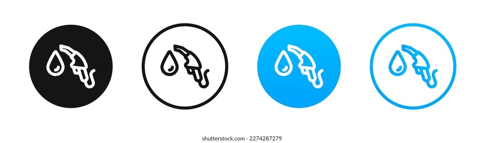 Juego de iconos de vectores de combustible para automóvil. Iconos de combustible. 