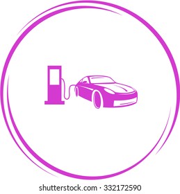 car fueling. Internet button. Vector icon.