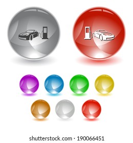 Car fueling. Vector interface element.