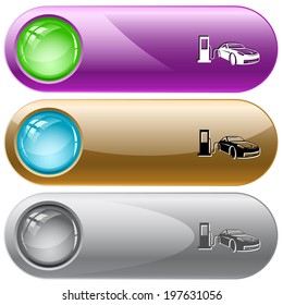 Car fueling. Vector internet buttons.