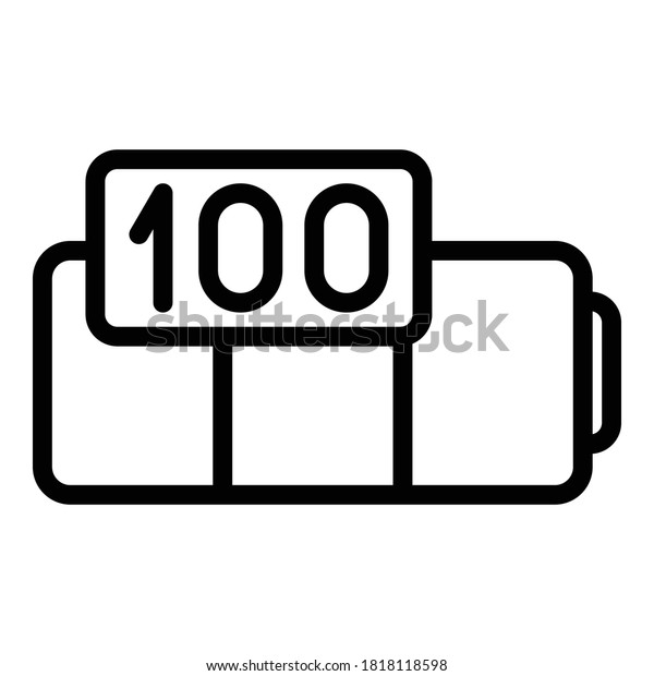 Car full battery\
icon. Outline car full battery vector icon for web design isolated\
on white background