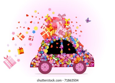 car full of gifts