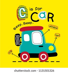 car funny cartoon,vector illustration