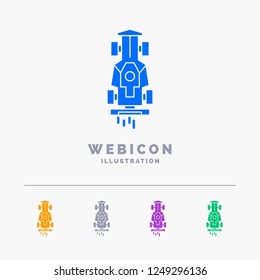 Car, game, racing, speed 5 Color Glyph Web Icon Template isolated on white. Vector illustration