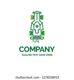 Car, game, racing, speed Flat Business Logo template. Creative Green Brand Name Design.