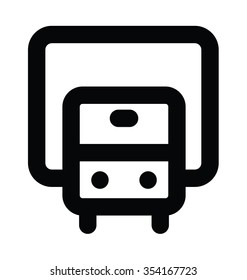 Car Garage Bold Line Vector Icon 