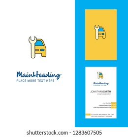 Car garage  Creative Logo and business card. vertical Design Vector