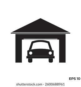 car garage flat icon vector