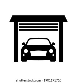 Car Garage Icon, Auto Garage - Stock Vector