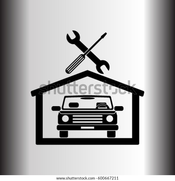 Car in the garage\
icon, autoservice icon