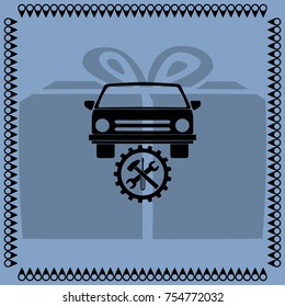 Car in the garage icon, autoservice. vector  icon