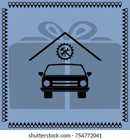 Car in the garage icon, autoservice. vector  icon