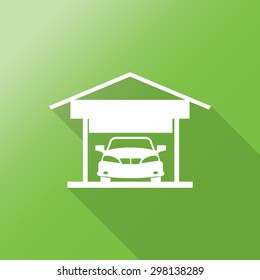 car garage icon with long shadow.