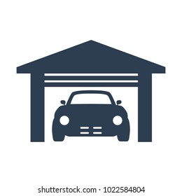 car garage icon on white background. Vector illustration