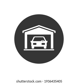 Car garage icon on white background