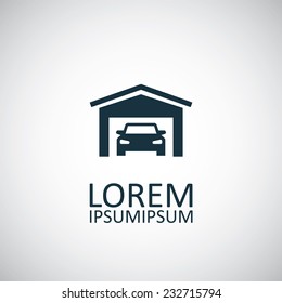 car garage icon on white background 