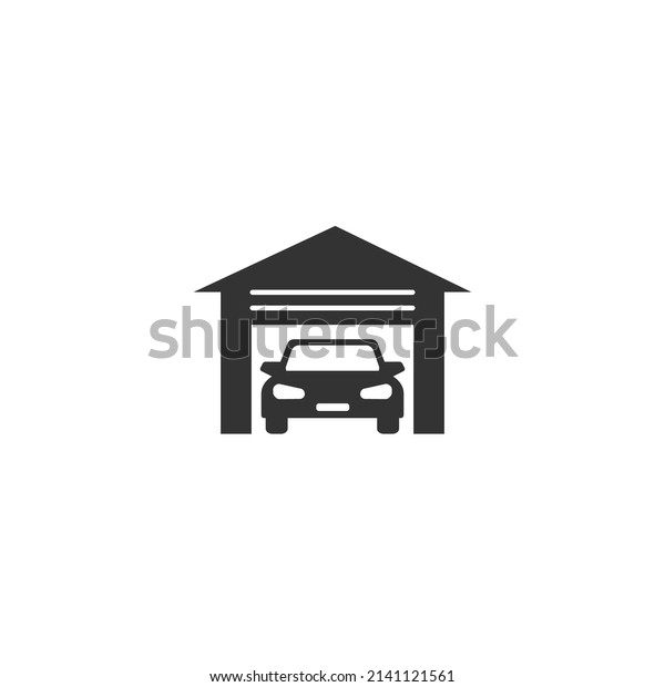 Car in\
garage icon, car service  sign  vector in\
flat