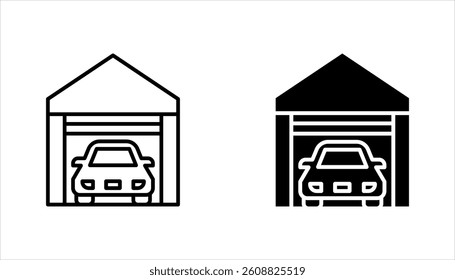 Car garage icon set, auto garage, vector illustration on white background