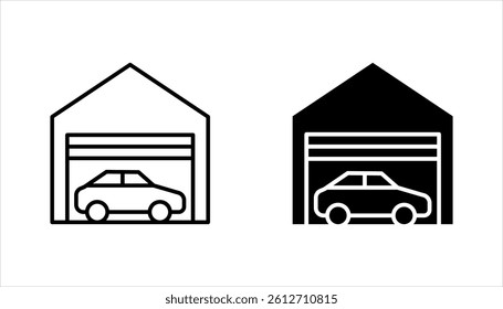 Car garage icon set, auto garage, vector illustration on white background