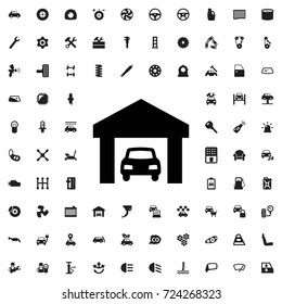 Car garage icon. set of filled car service icons.