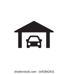 CAR GARAGE ICON, GARAGE ICON VEKTORILLUSTRATION