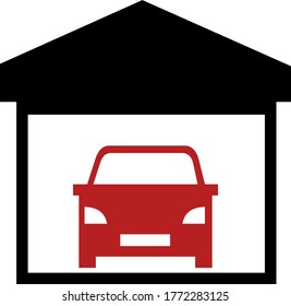 Icono de garaje de coches. Vector. Plana y moderna.
