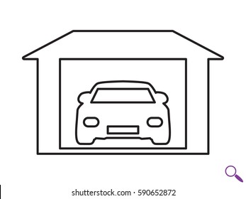 car and garage icon, vector illustration eps10