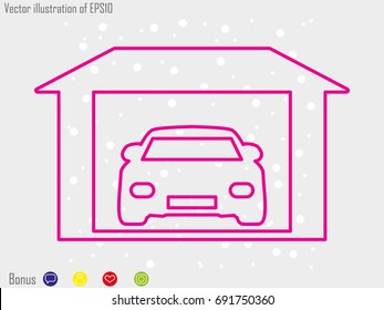 car and garage, icon, vector illustration eps10