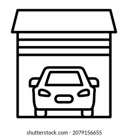 Imagen vectorial del icono del garaje del automóvil. También se puede usar para aplicaciones web, aplicaciones móviles y medios impresos.