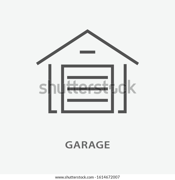 Car garage\
icon. Vector line illustration on white background. line icon.\
Vector illustration on white\
background.