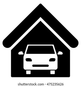 Car Garage icon. Vector style is flat iconic symbol, black color, white background.