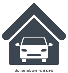Car Garage icon. Vector style is flat iconic symbol, smooth blue color, white background.