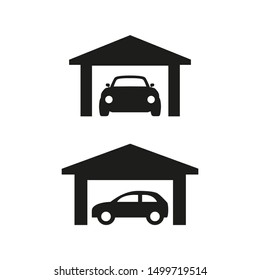 Car Garage Icons On White Background.