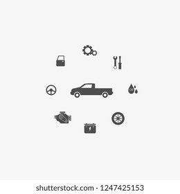 Car Garage icons set vector