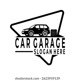 Car garage logo design vector template. Triangle car logo design icon