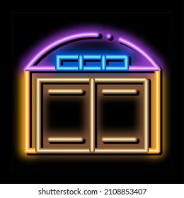 car garage neon light sign vector. Glowing bright icon car garage sign. transparent symbol illustration