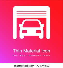 Car in Garage red and pink gradient material white icon minimal design