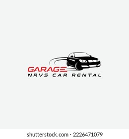 car garage rental car dealership detailing and more logo with car outline vector