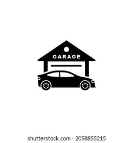 Car garage simple flat icon vector
