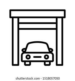 car garage thin line vector icon